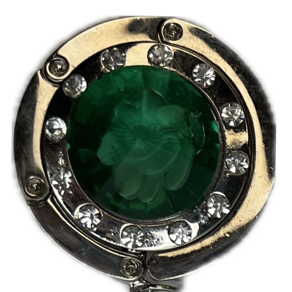 Purse Handbag Magnetic Table Side Portable Hook Crystal Flower Extension Bag - Picture 6 of 13